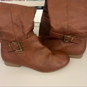 Knee high camel boots